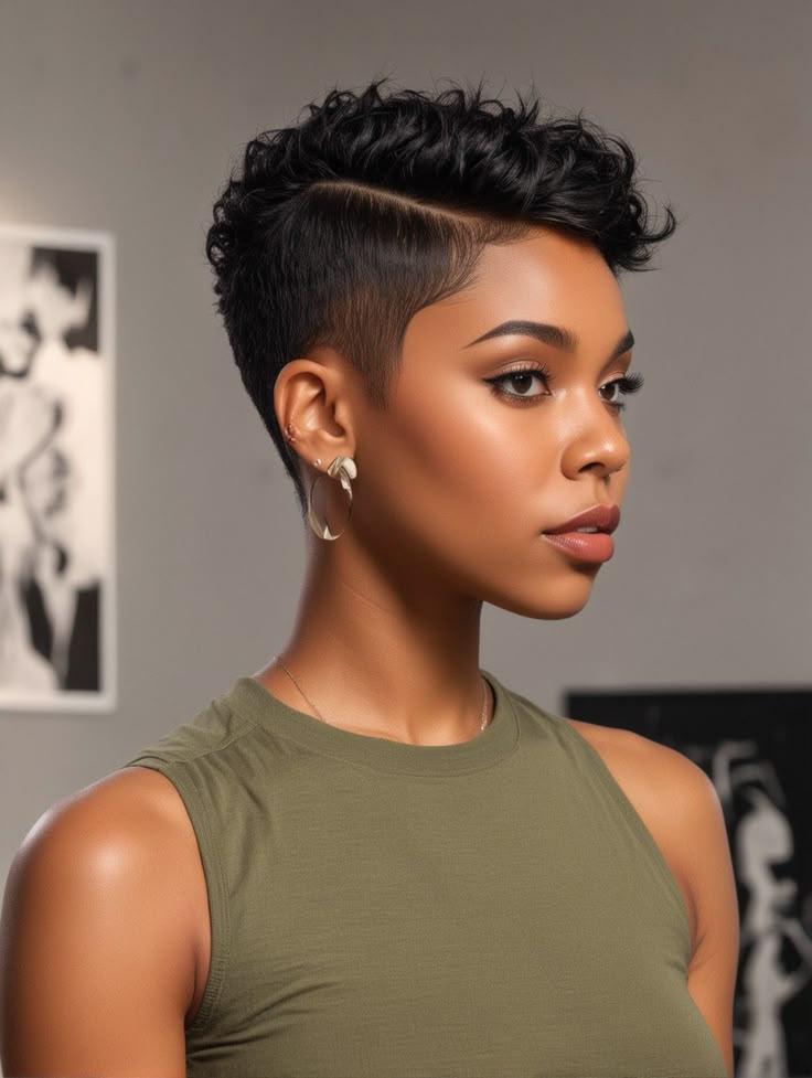Pixie cut with texture for oval face shape